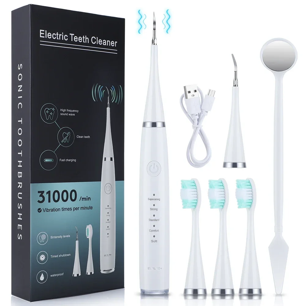 Teeth Whitening Mouthwash - Limpiador Dental Ultrasónico Recargable para Eliminar