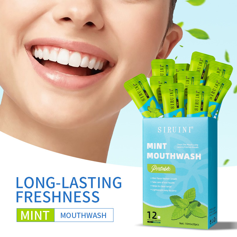 Teeth Whitening Mouthwash - Enjuague bucal desechable, 20 Uds., sin