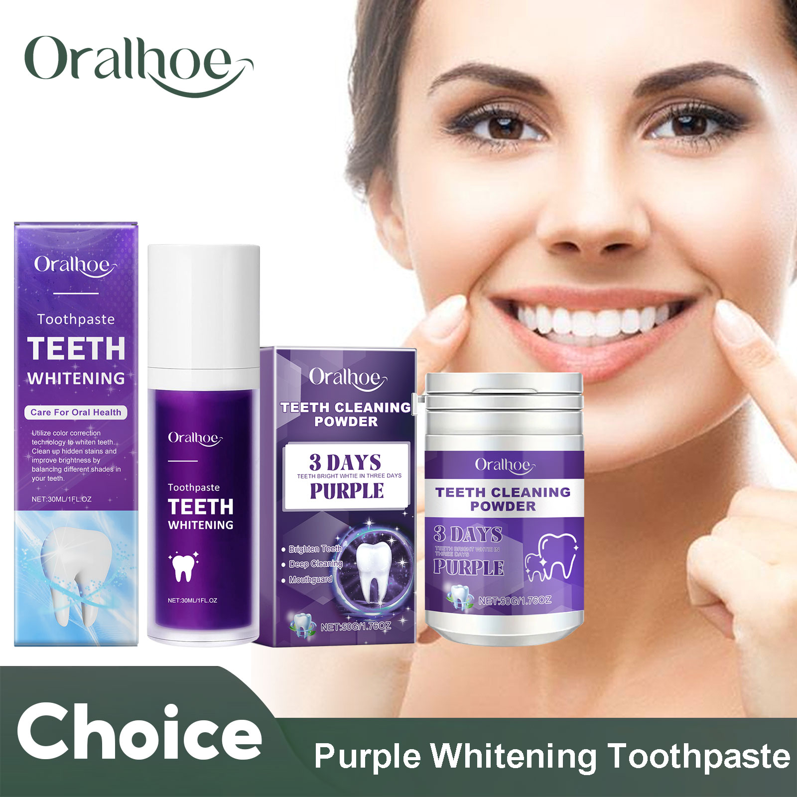 Teeth Whitening Levels - Corrector morado, pasta de dientes blanqueadora,