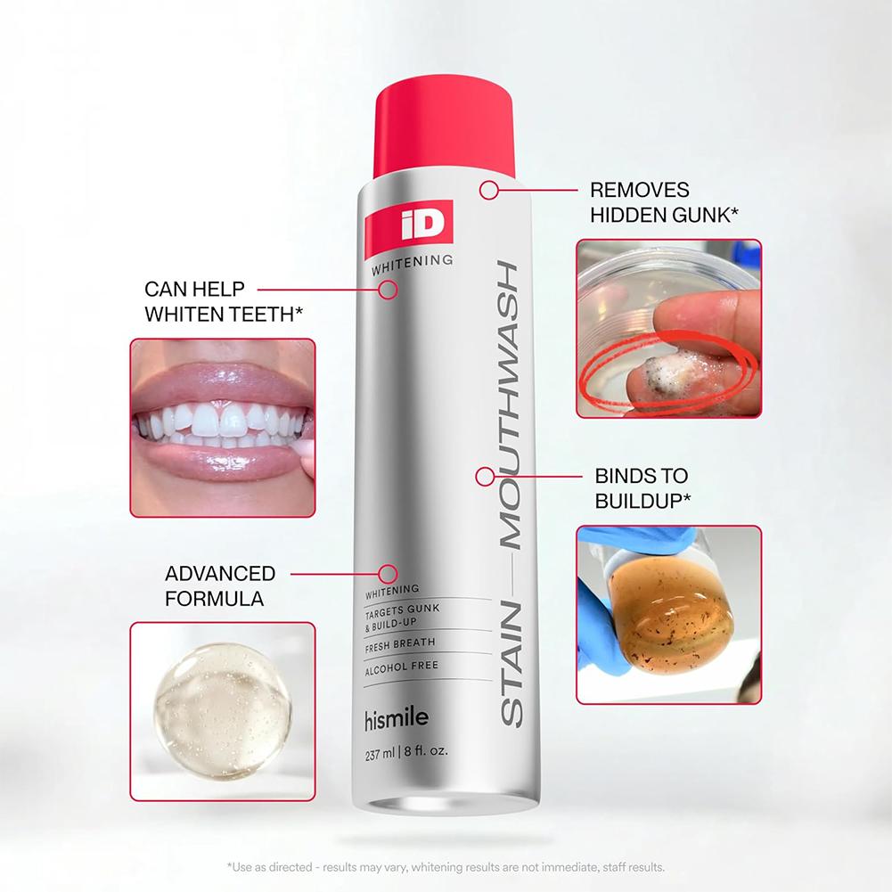 Teeth Whitening Mouthwash - Enjuague bucal sin alcohol Hismile iD,