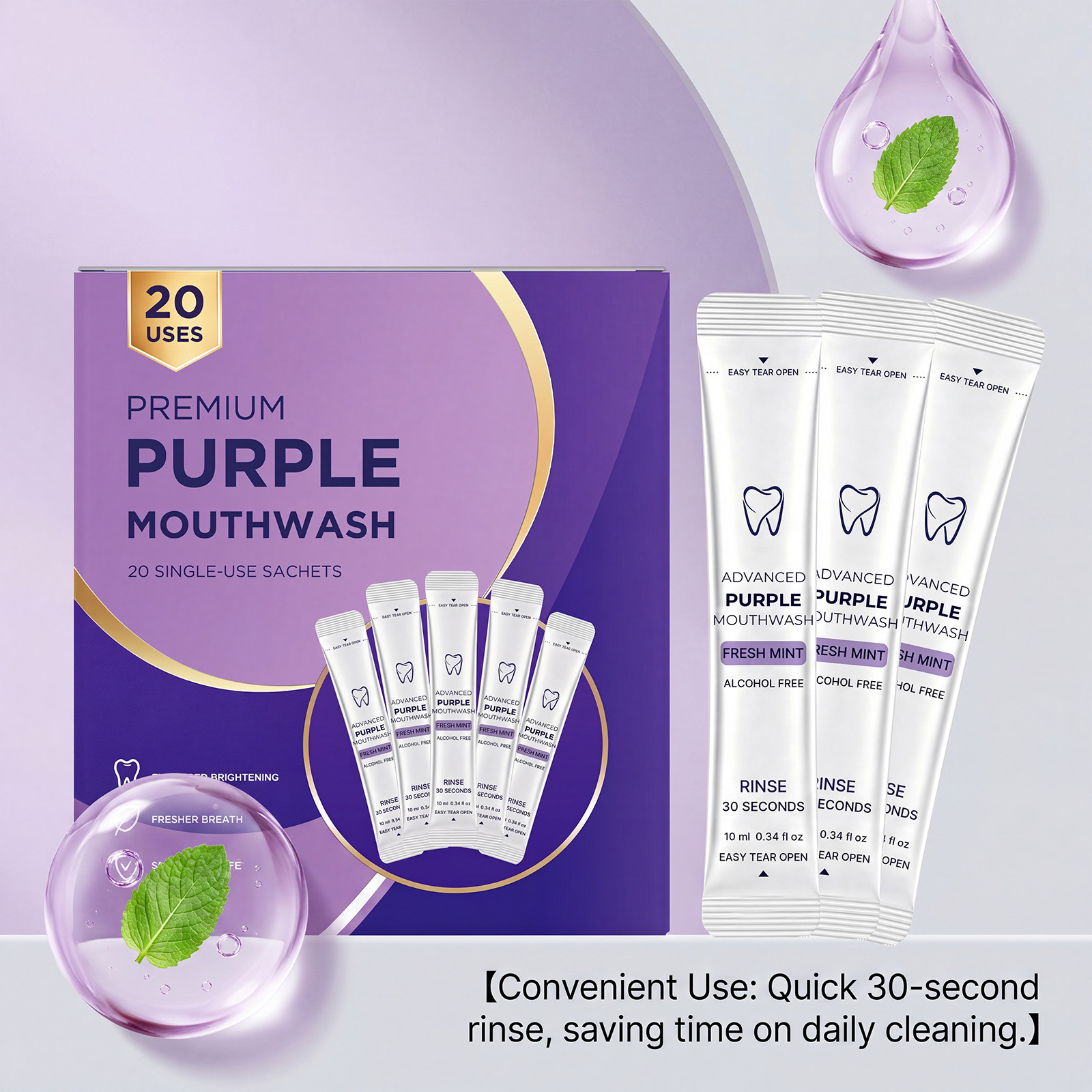 Paquete de 20/40 Enjuague Buca - Teeth Whitening Mouthwash reseña y precio